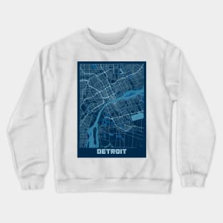 Detroit - Michigan Peace City Map Crewneck Sweatshirt
